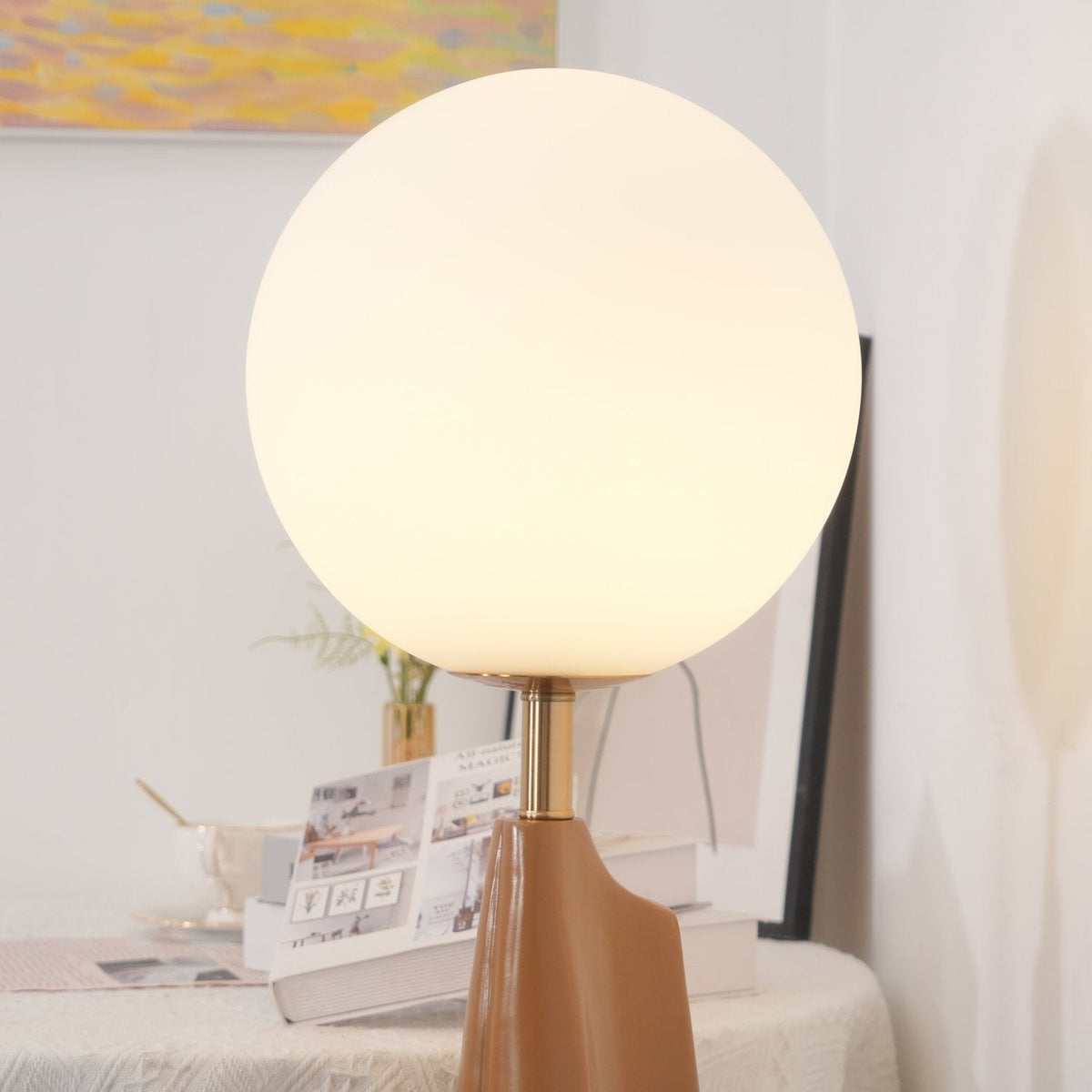 Luxury Modern Floor Lamp for Living Room | James Blown Glass & Resin Design