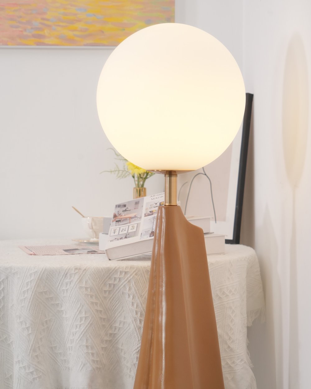 Luxury Modern Floor Lamp for Living Room | James Blown Glass & Resin Design