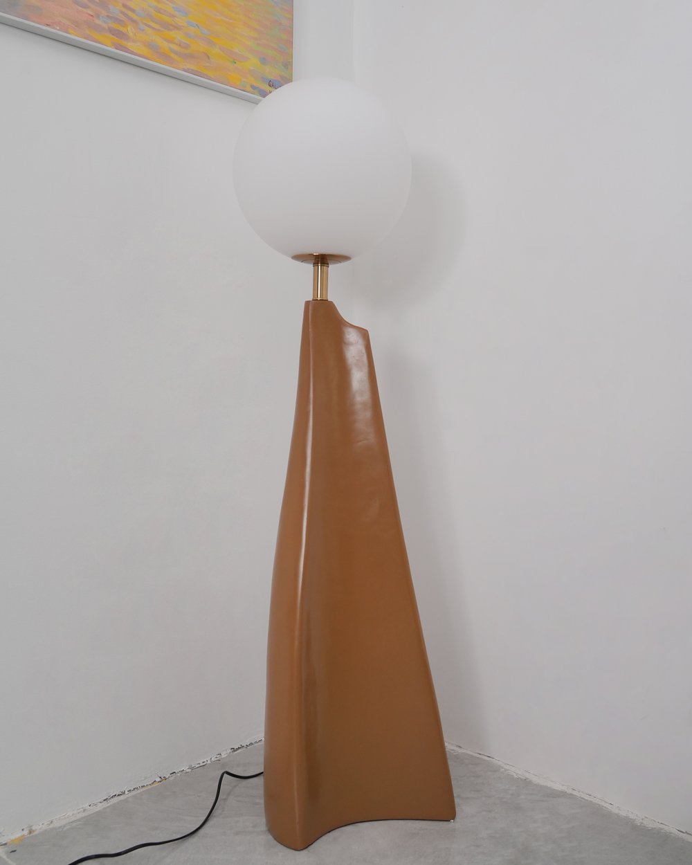 Luxury Modern Floor Lamp for Living Room | James Blown Glass & Resin Design