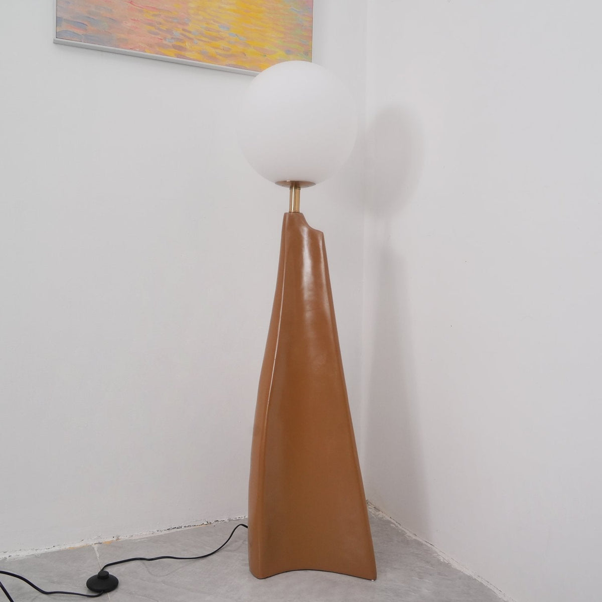 Luxury Modern Floor Lamp for Living Room | James Blown Glass & Resin Design