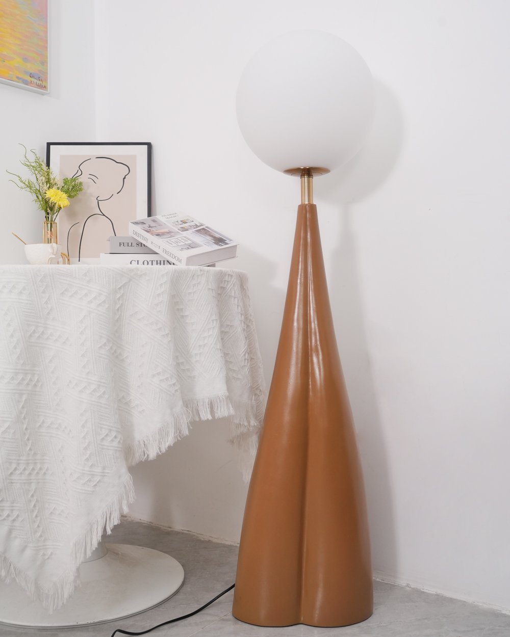 Luxury Modern Floor Lamp for Living Room | James Blown Glass & Resin Design