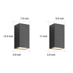 Rectangular Waterproof Up And Down Lights Led Solar Modern Wall Sconce Lighting