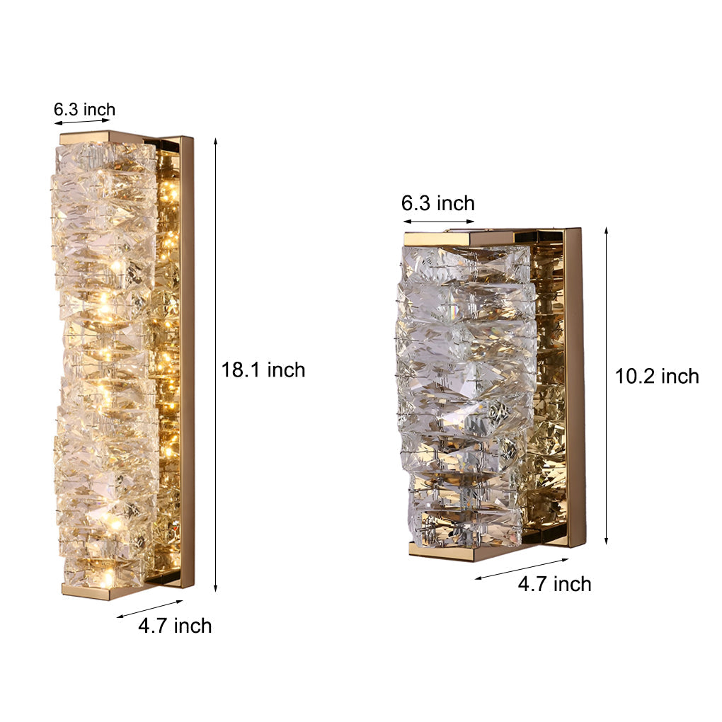Creative Crystal Three Color Light Led Modern Wall Sconce Lighting Wall Lamp