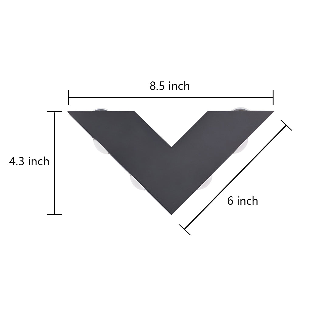 V Shaped Waterproof Led Black Modern Outdoor Wall Lamp