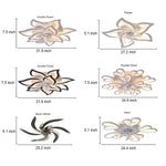 Flower Shaped Three Step Dimming Led Nordic Ceiling Fan Lights