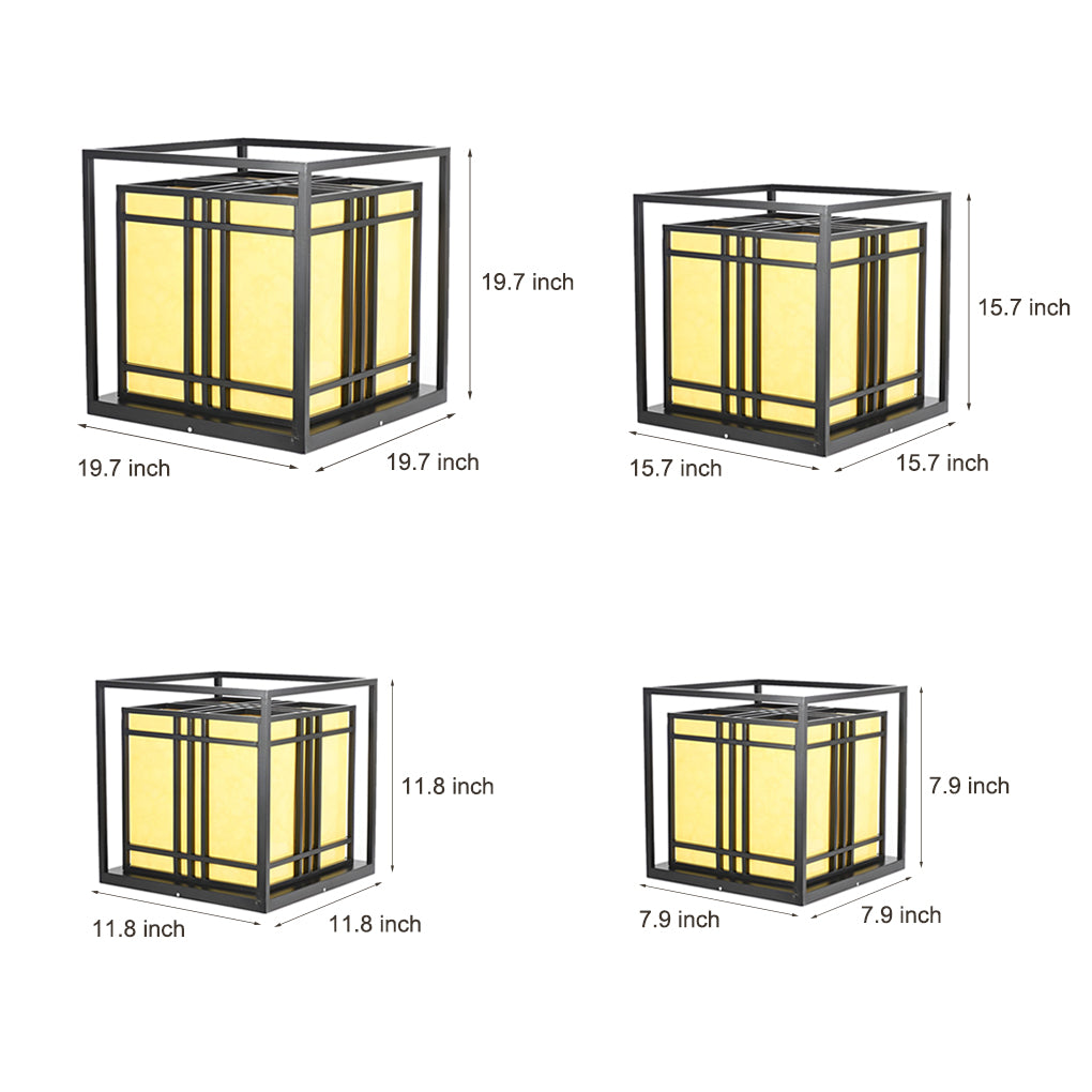 Retro Square Waterproof Outdoor Post Caps Lights