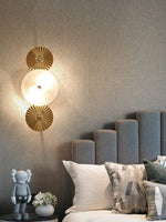 Luxury Gold Wall Sconce with Frosted Glass Shade for Bedroom Living Room