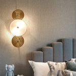 Luxury Gold Wall Sconce with Frosted Glass Shade for Bedroom Living Room