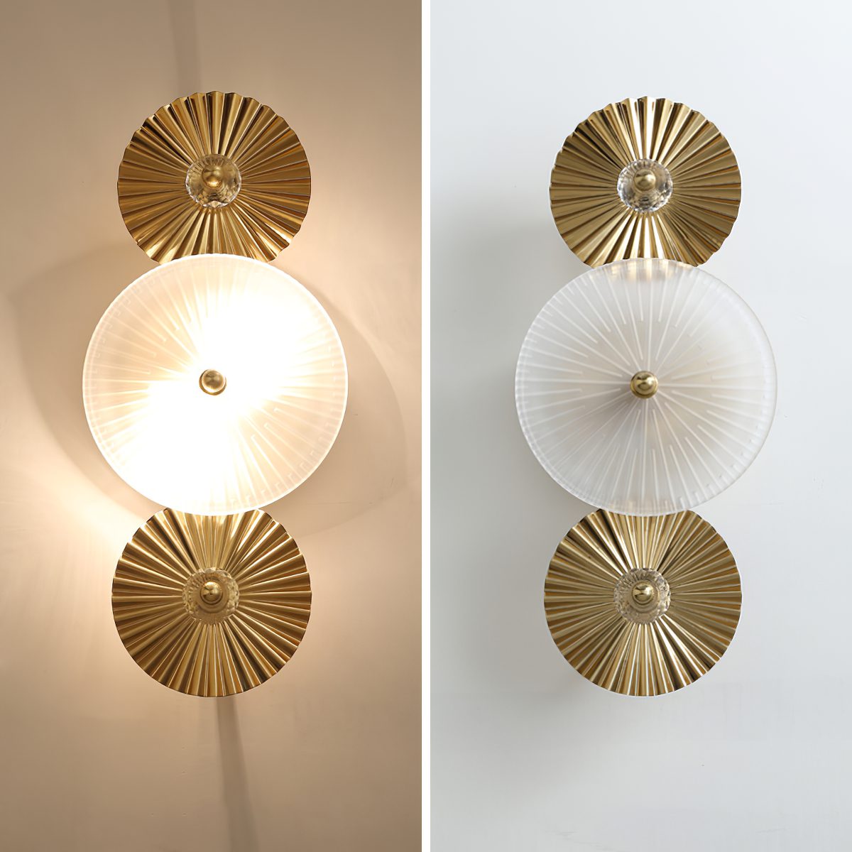 Luxury Gold Wall Sconce with Frosted Glass Shade for Bedroom Living Room
