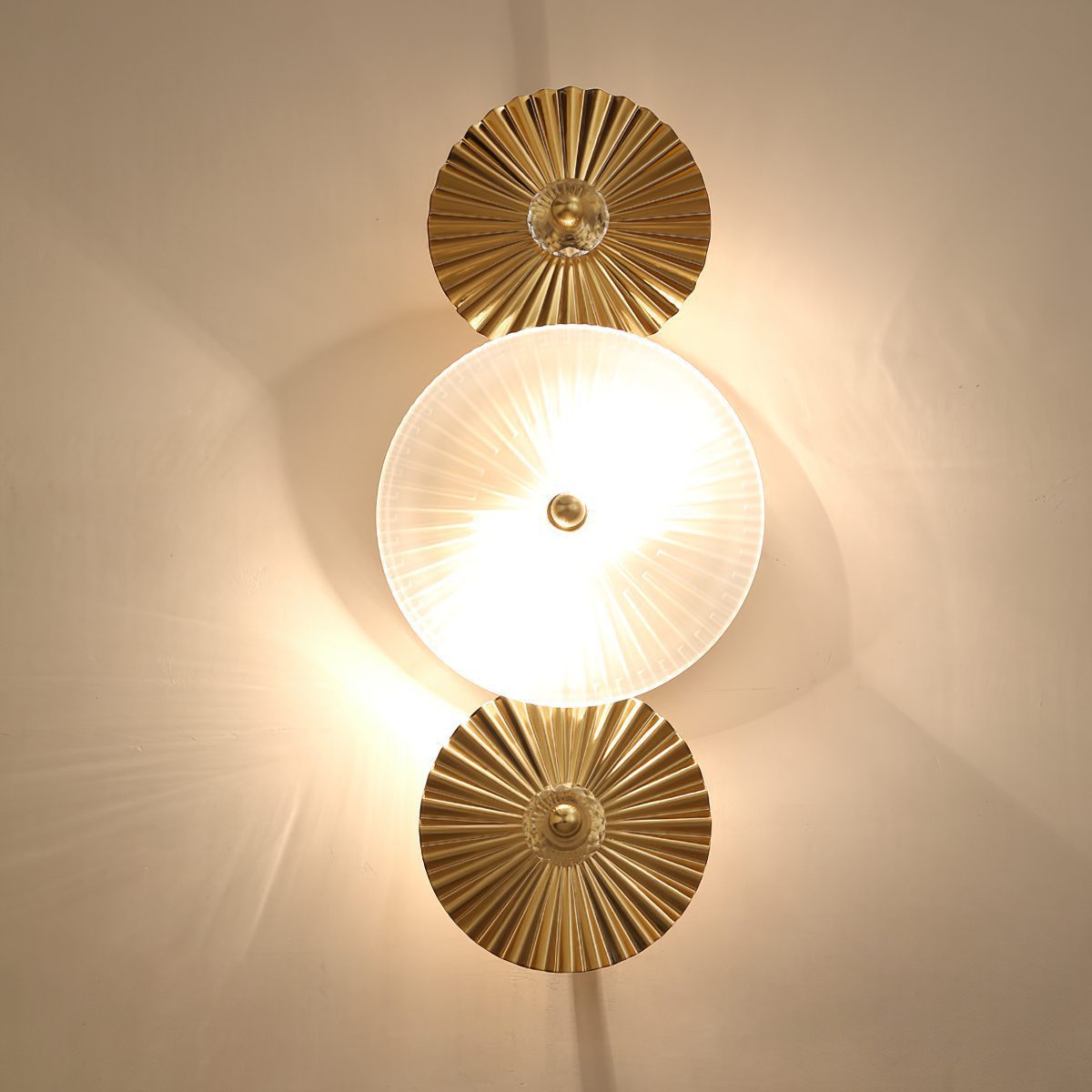 Luxury Gold Wall Sconce with Frosted Glass Shade for Bedroom Living Room