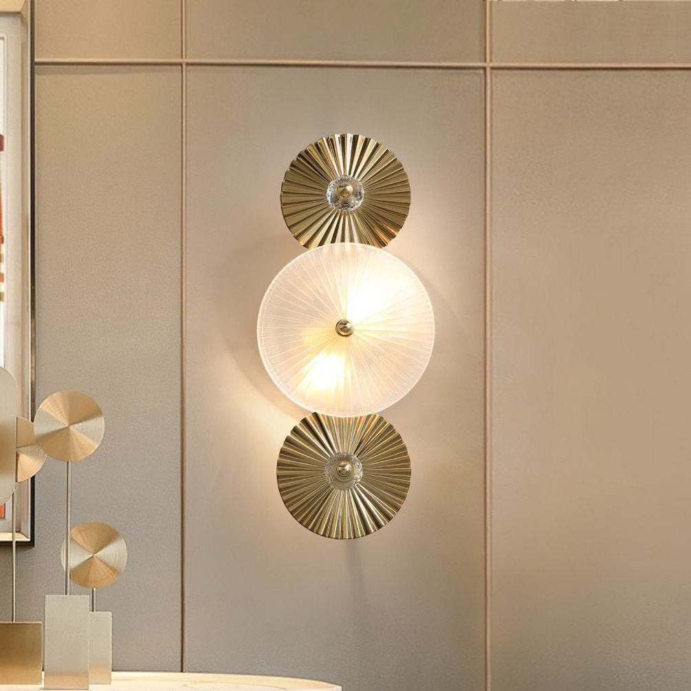Luxury Gold Wall Sconce with Frosted Glass Shade for Bedroom Living Room
