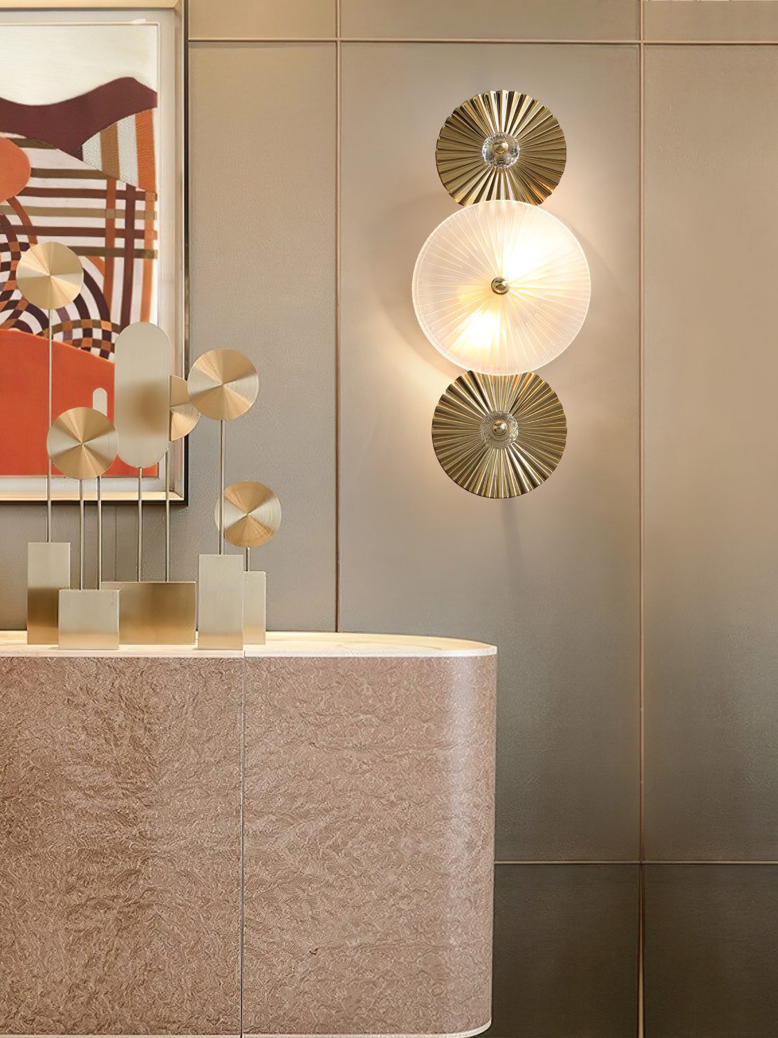 Luxury Gold Wall Sconce with Frosted Glass Shade for Bedroom Living Room