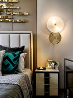 Luxury Gold Wall Sconce with Frosted Glass Shade for Bedroom Living Room