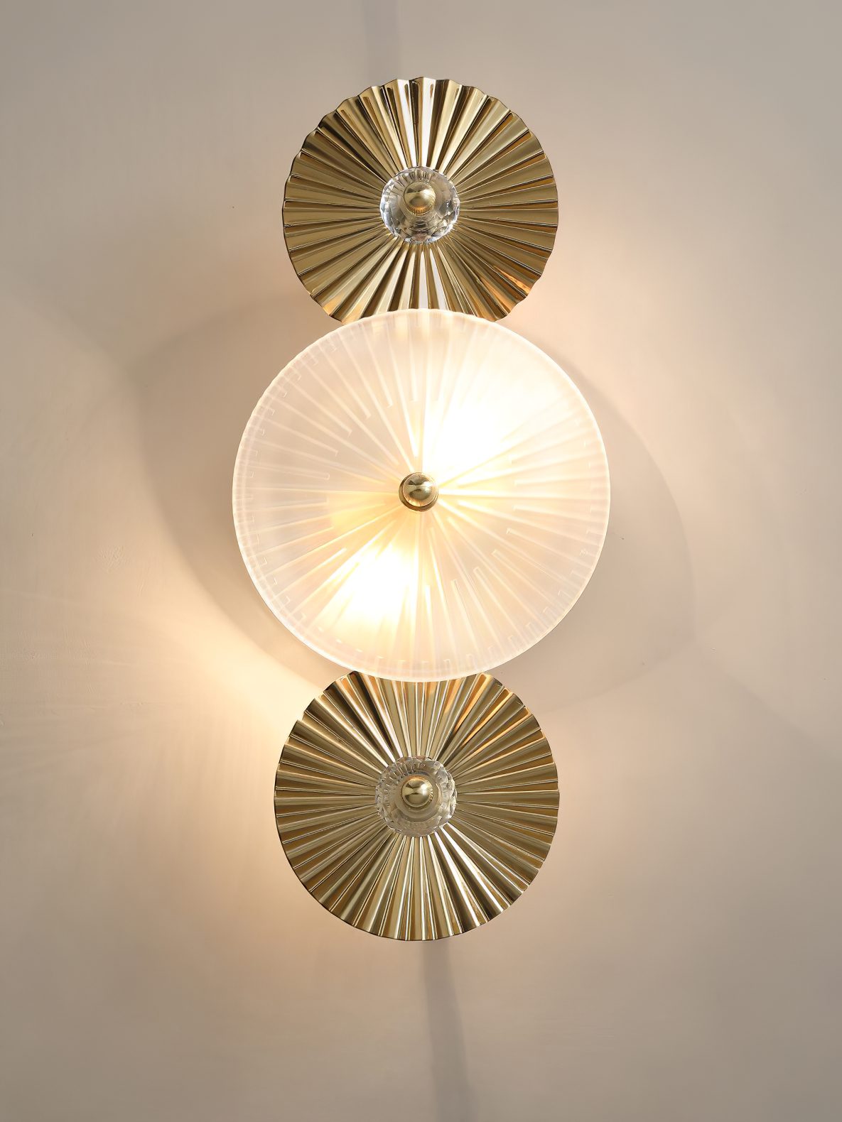 Luxury Gold Wall Sconce with Frosted Glass Shade for Bedroom Living Room