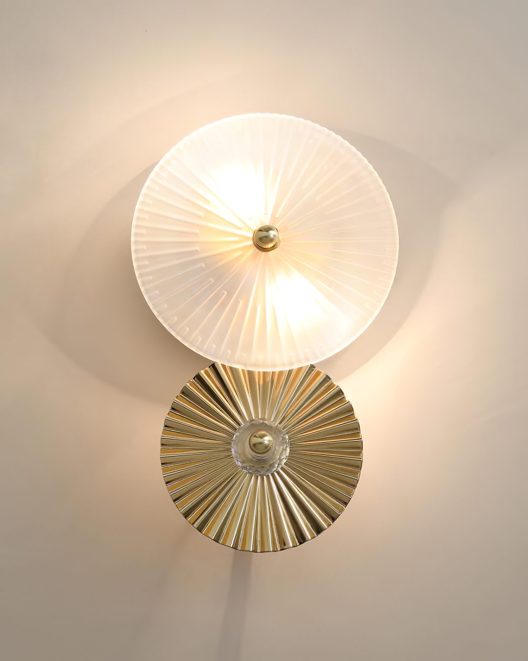 Luxury Gold Wall Sconce with Frosted Glass Shade for Bedroom Living Room