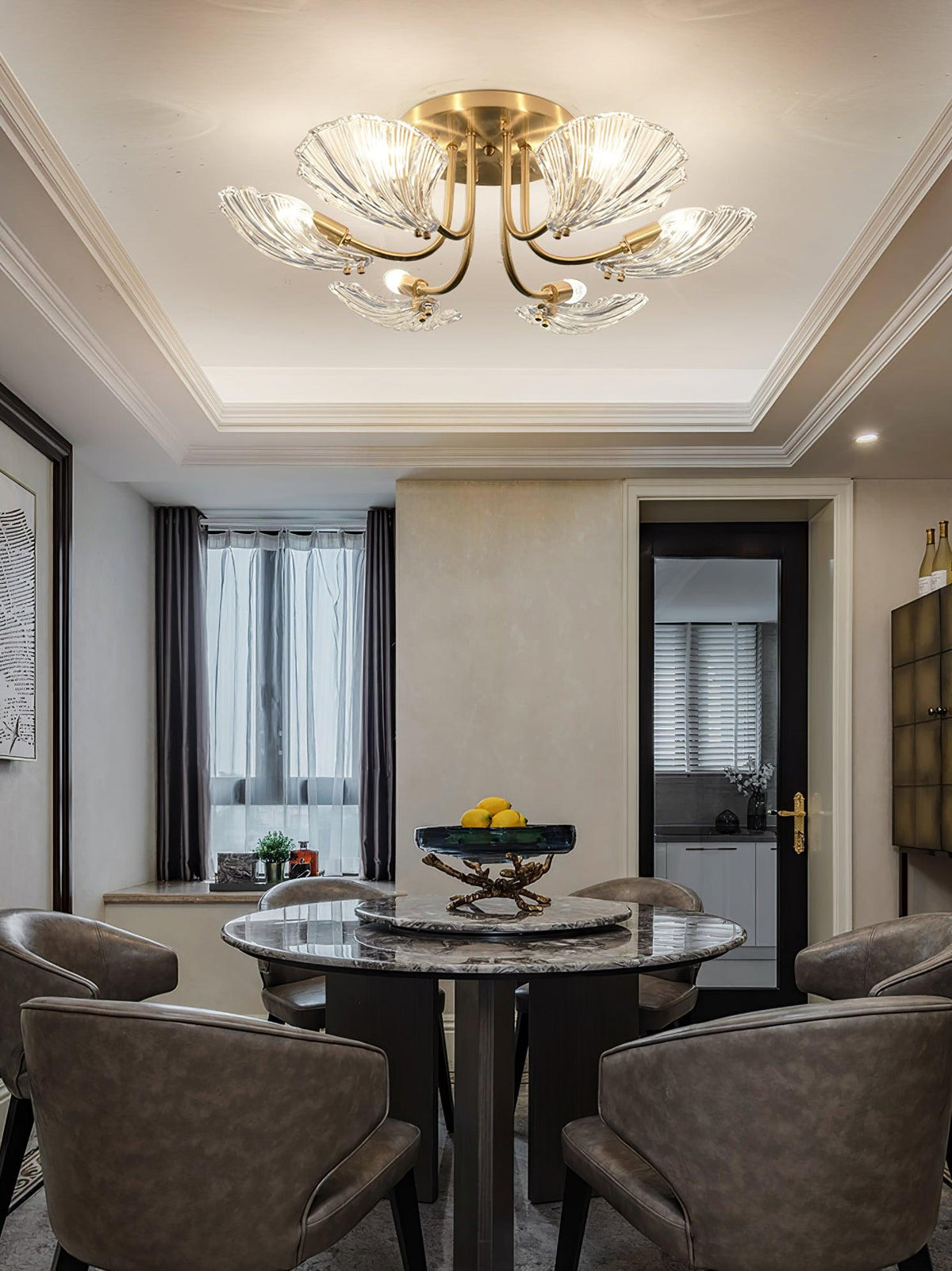 luxury-shell-brass-ceiling-lamp
