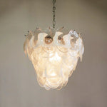 Mazzega Murano Transparent White Glasses Chandelier