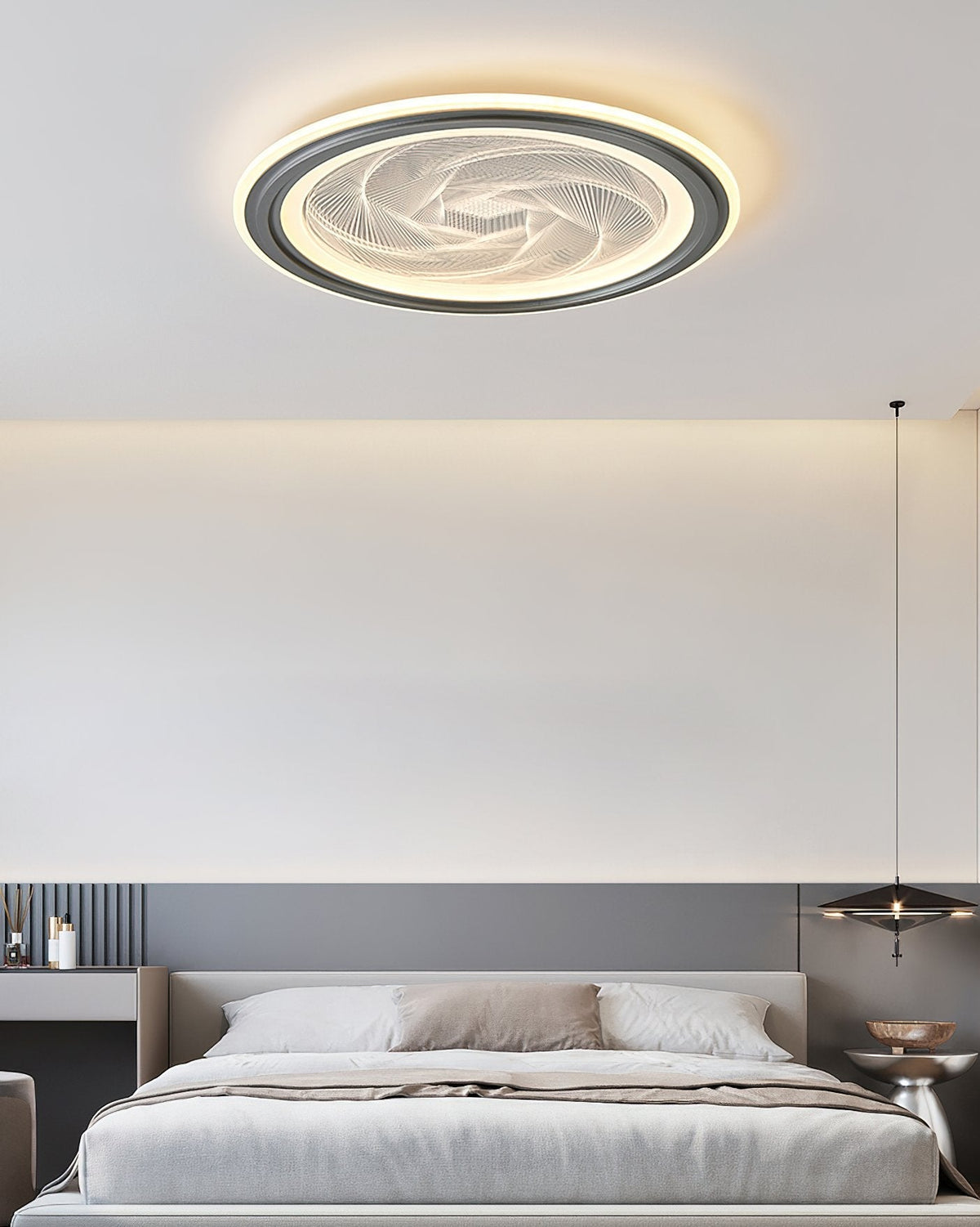 Minimalist Round LED Ceiling Light Modern Aluminum Fixture for Bedroom Living Room