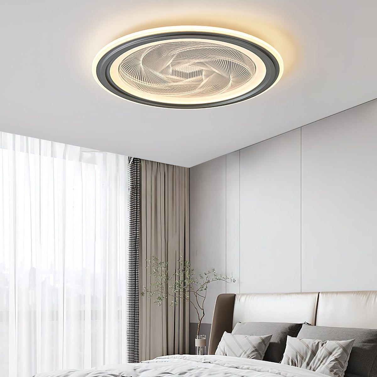 Minimalist Round LED Ceiling Light Modern Aluminum Fixture for Bedroom Living Room