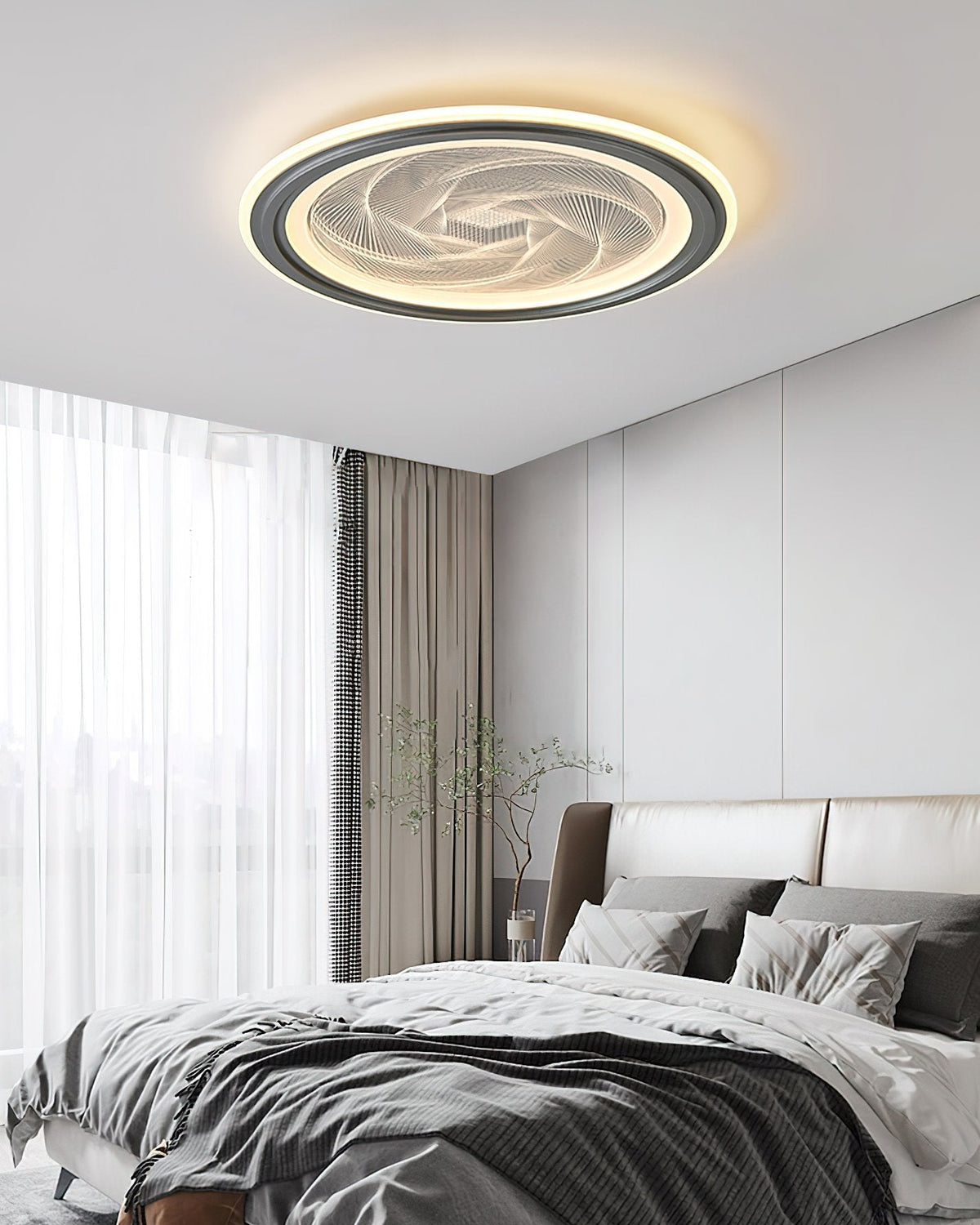 Minimalist Round LED Ceiling Light Modern Aluminum Fixture for Bedroom Living Room