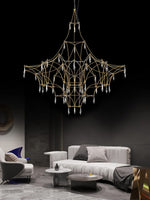 Mira Crystal Chandelier Modern LED Ceiling Light for Living Room & Hotel