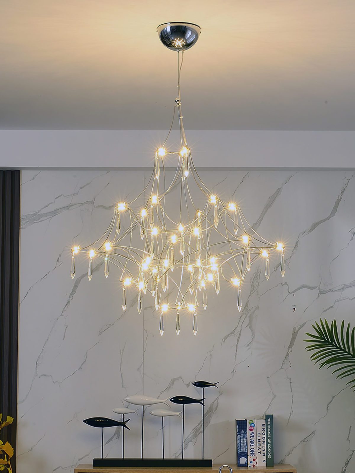 Mira Crystal Chandelier Modern LED Ceiling Light for Living Room & Hotel