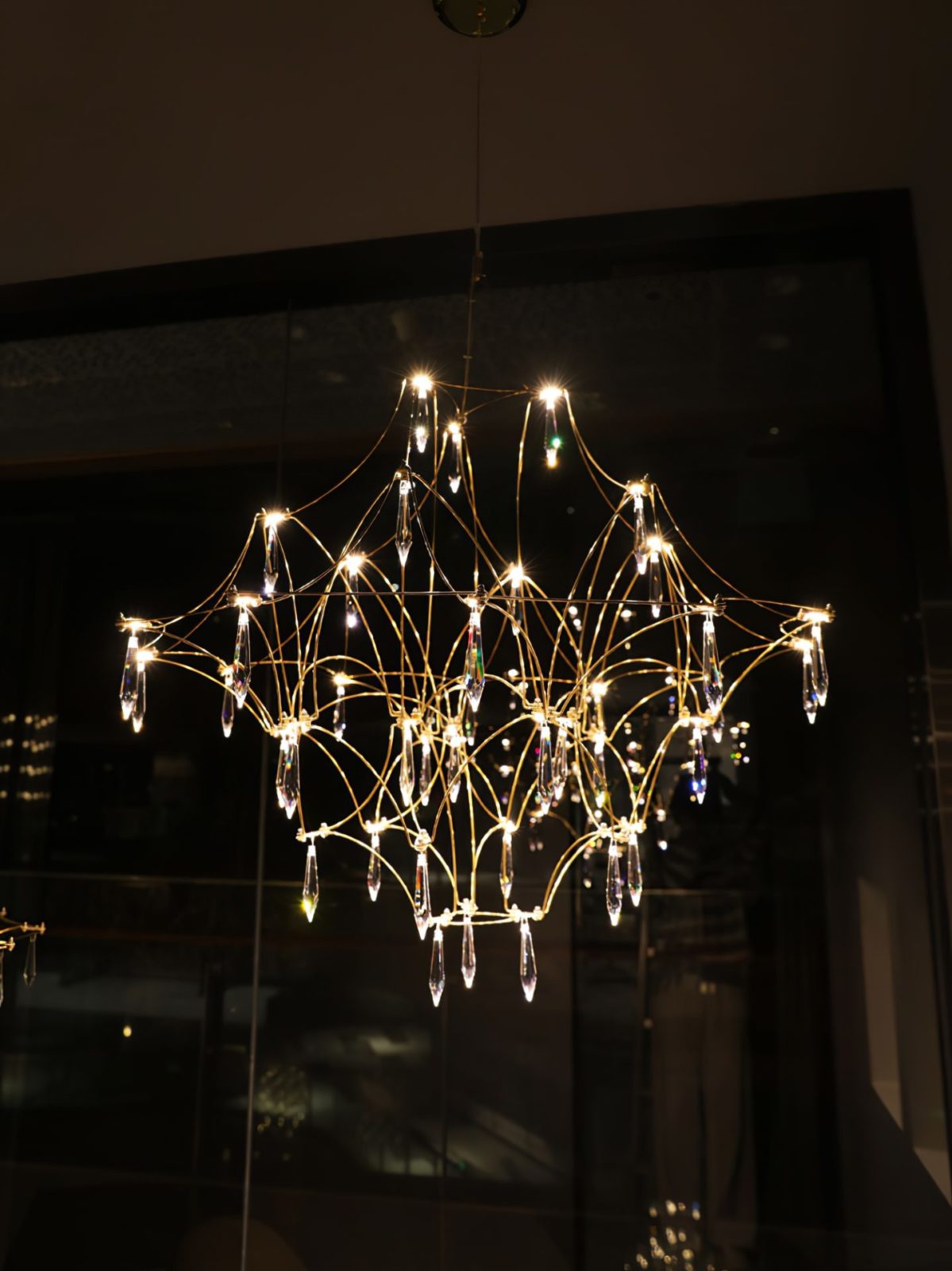 Mira Crystal Chandelier Modern LED Ceiling Light for Living Room & Hotel