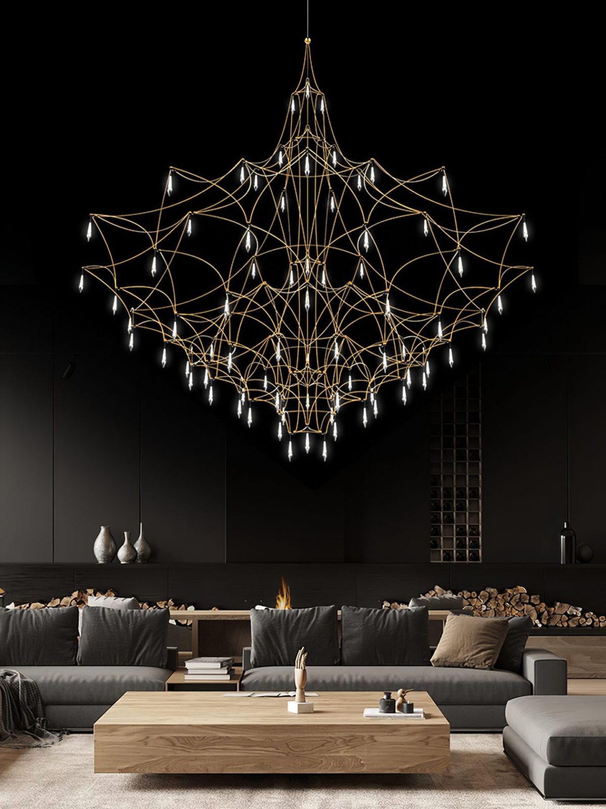 Mira Crystal Chandelier Modern LED Ceiling Light for Living Room & Hotel
