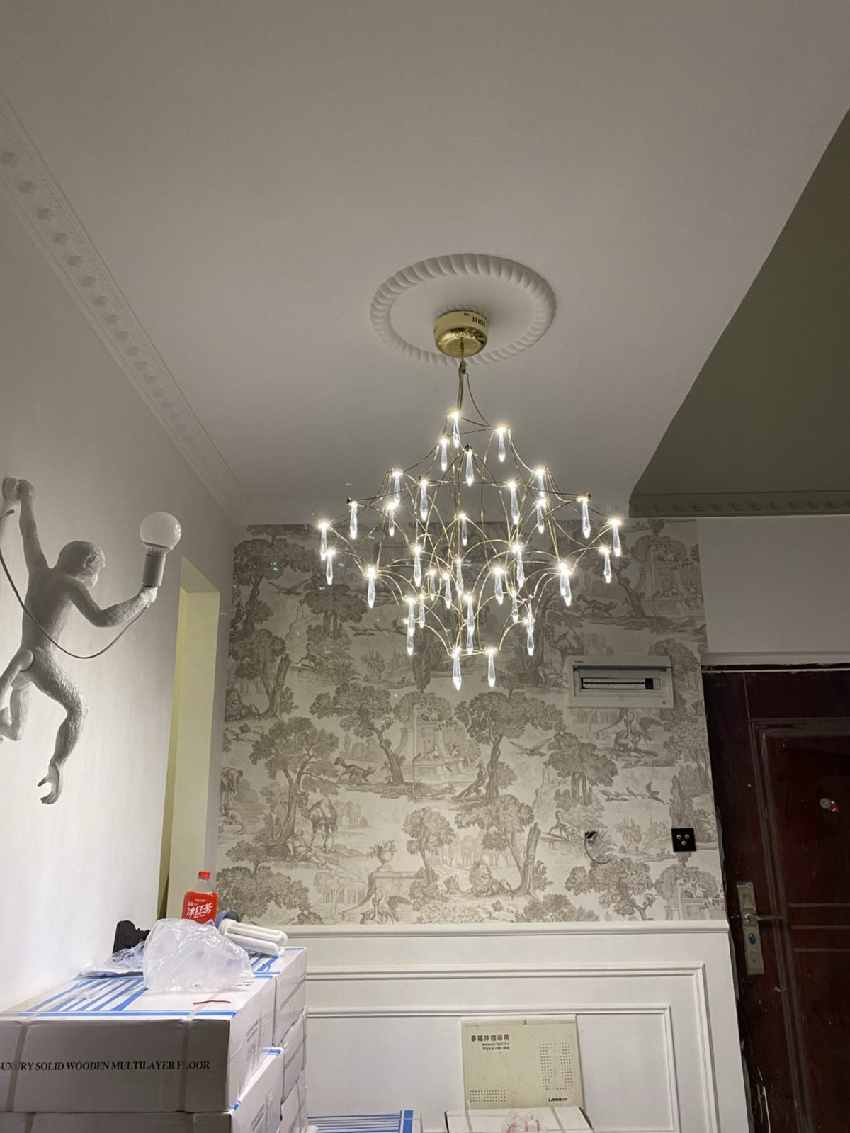 Mira Crystal Chandelier Modern LED Ceiling Light for Living Room & Hotel
