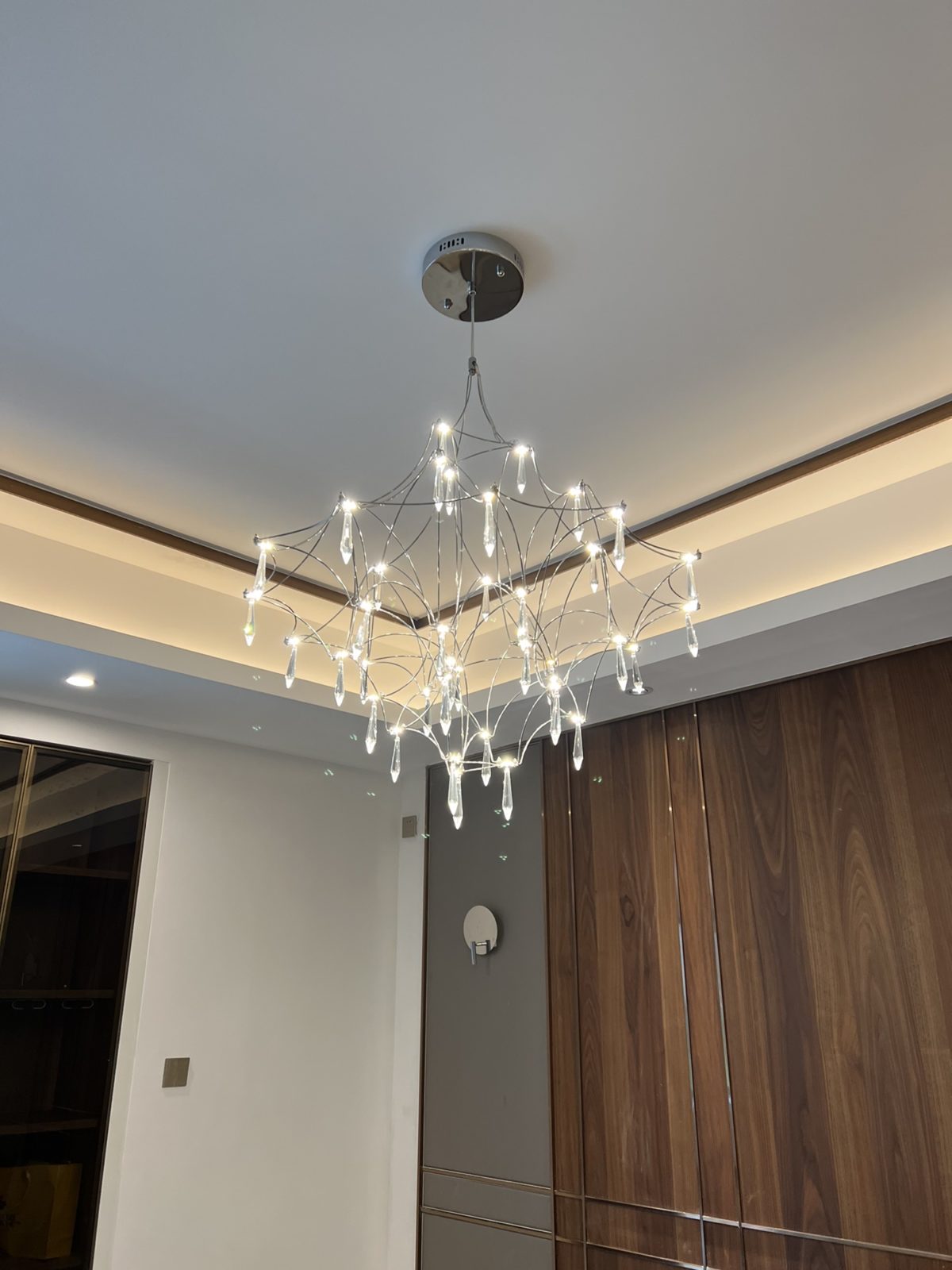 Mira Crystal Chandelier Modern LED Ceiling Light for Living Room & Hotel