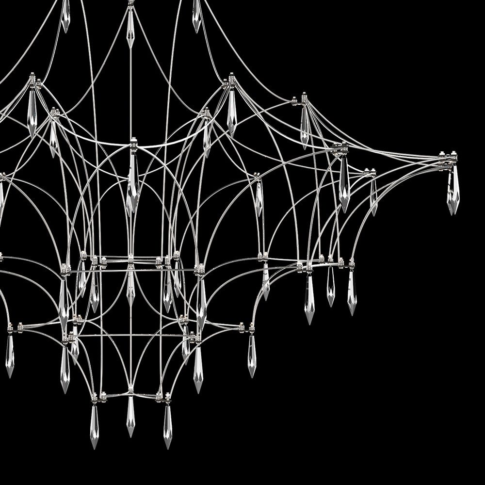 Mira Crystal Chandelier Modern LED Ceiling Light for Living Room & Hotel