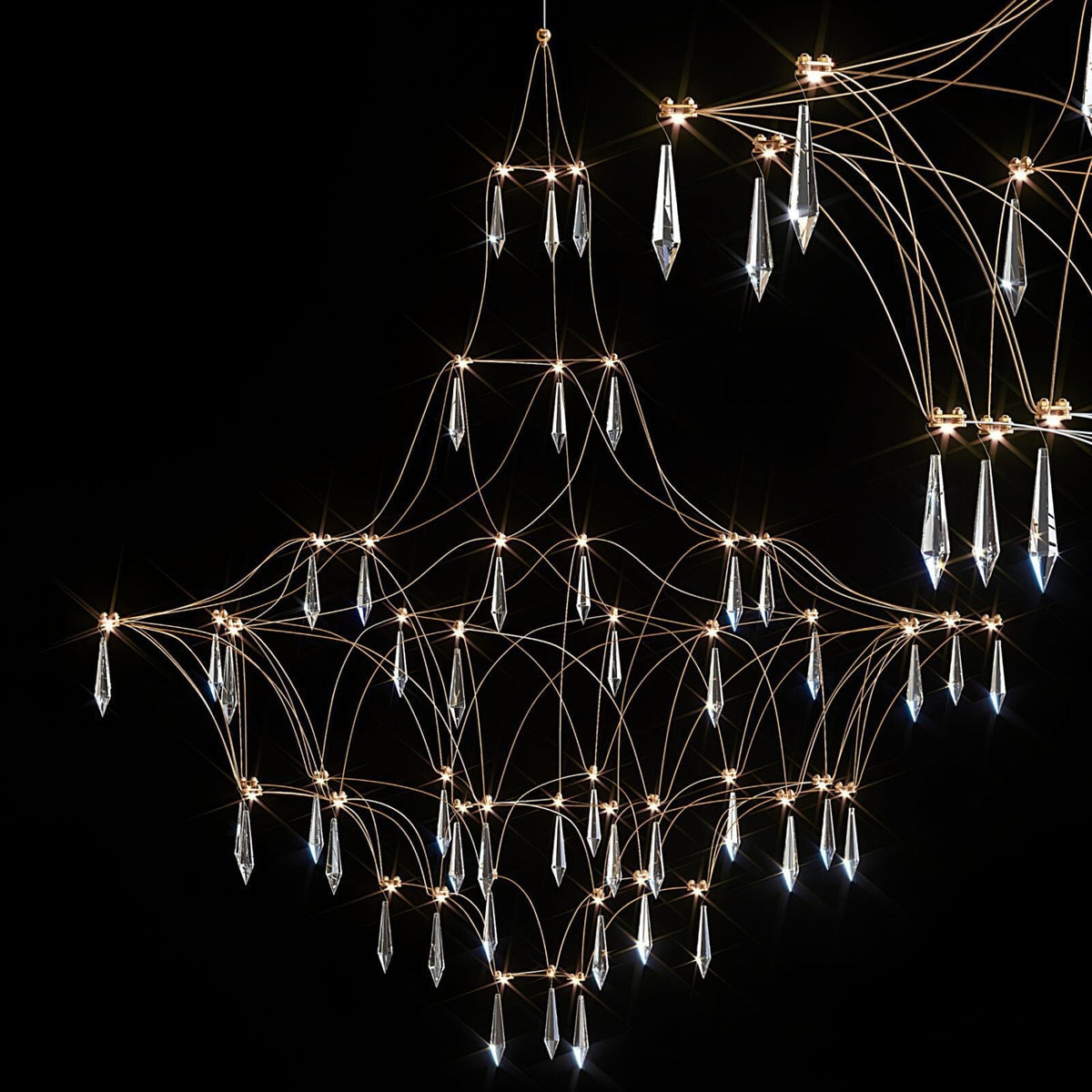 Mira Crystal Chandelier Modern LED Ceiling Light for Living Room & Hotel