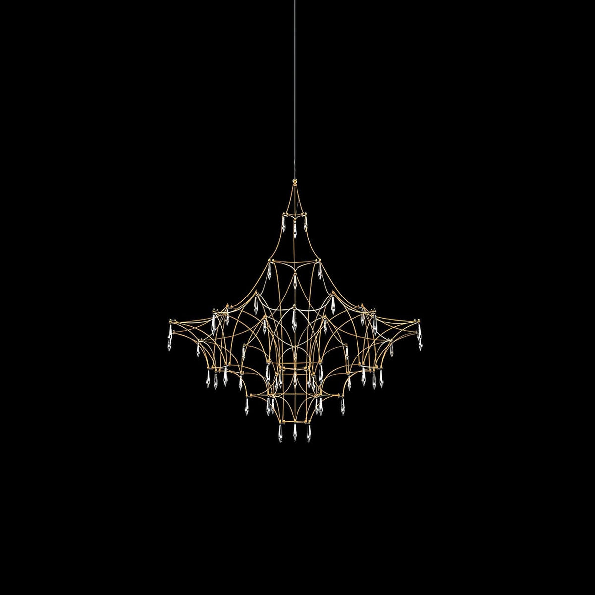 Mira Crystal Chandelier Modern LED Ceiling Light for Living Room & Hotel