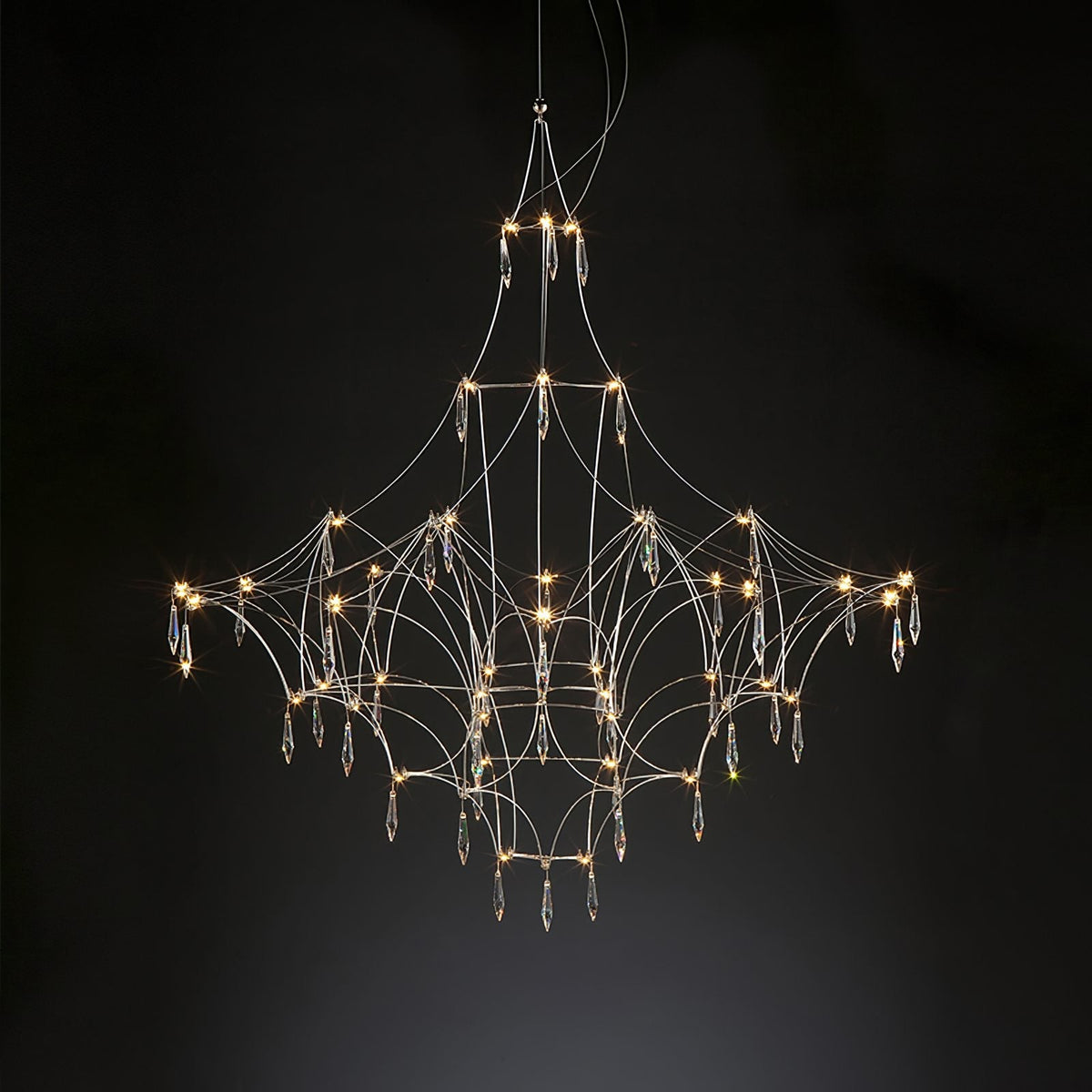 Mira Crystal Chandelier Modern LED Ceiling Light for Living Room & Hotel