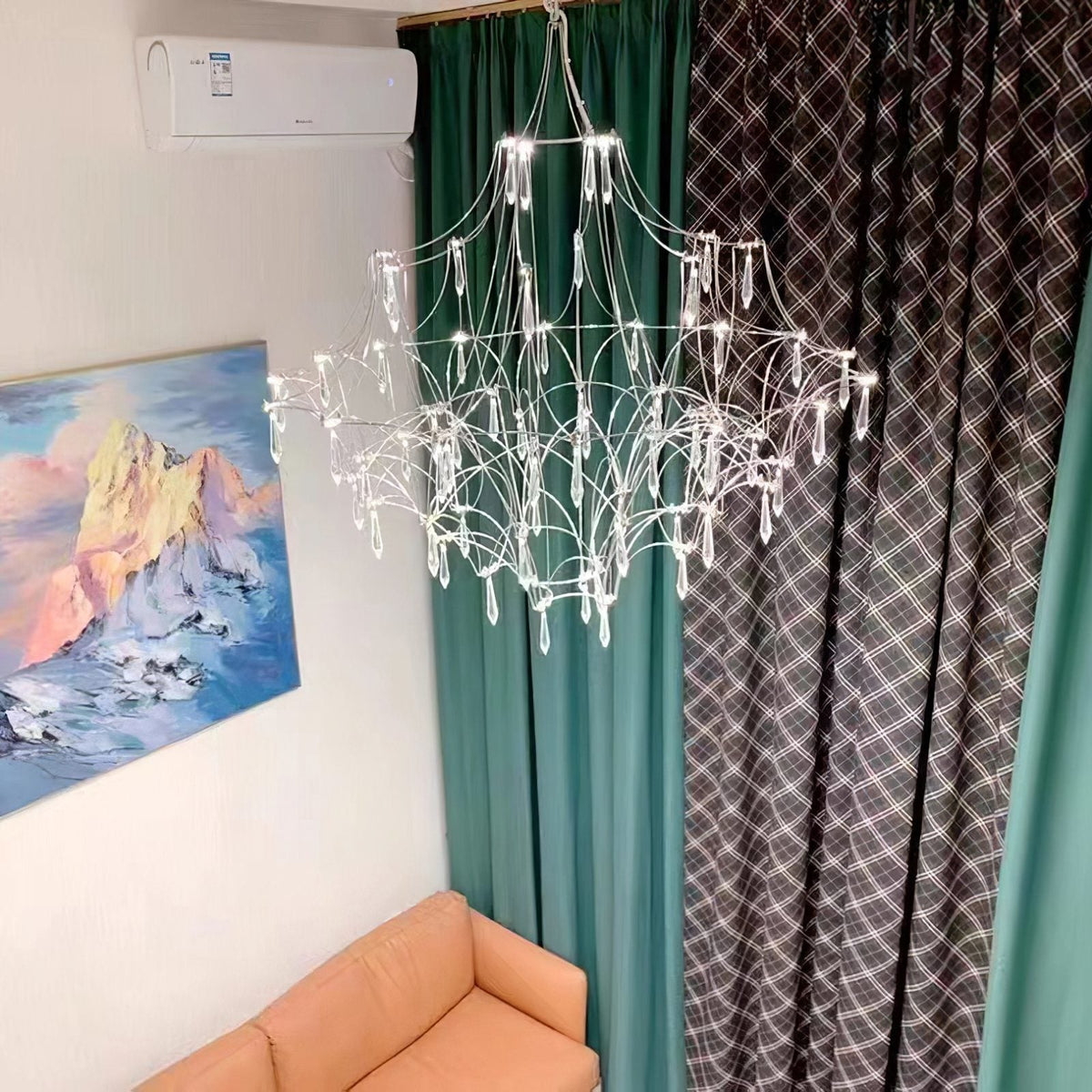Mira Crystal Chandelier Modern LED Ceiling Light for Living Room & Hotel