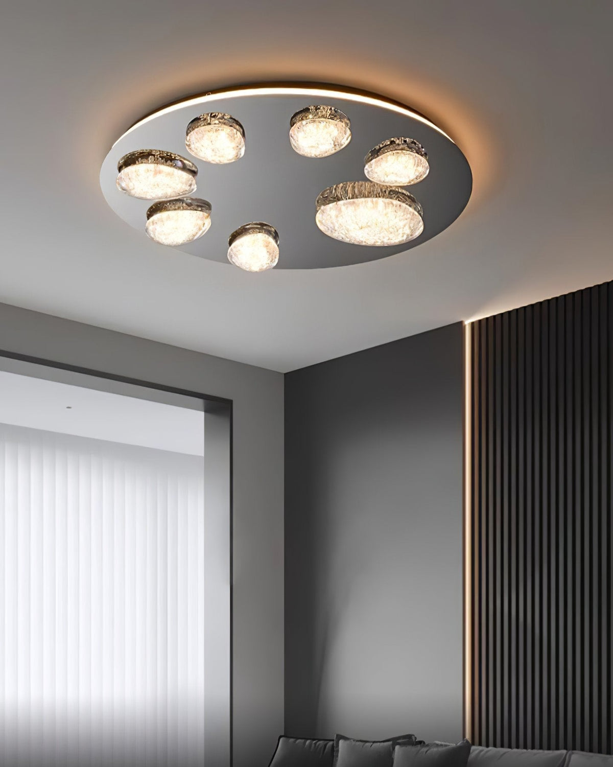 Modern LED Ceiling Light Luxury Acrylic Metal Flush Mount for Living Room Bedroom