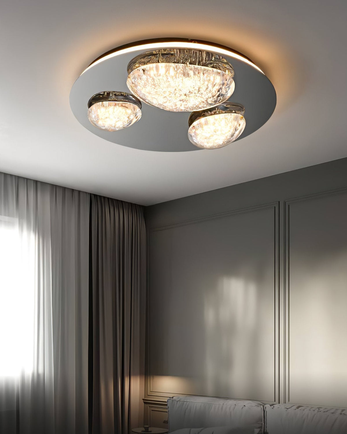 Modern LED Ceiling Light Luxury Acrylic Metal Flush Mount for Living Room Bedroom