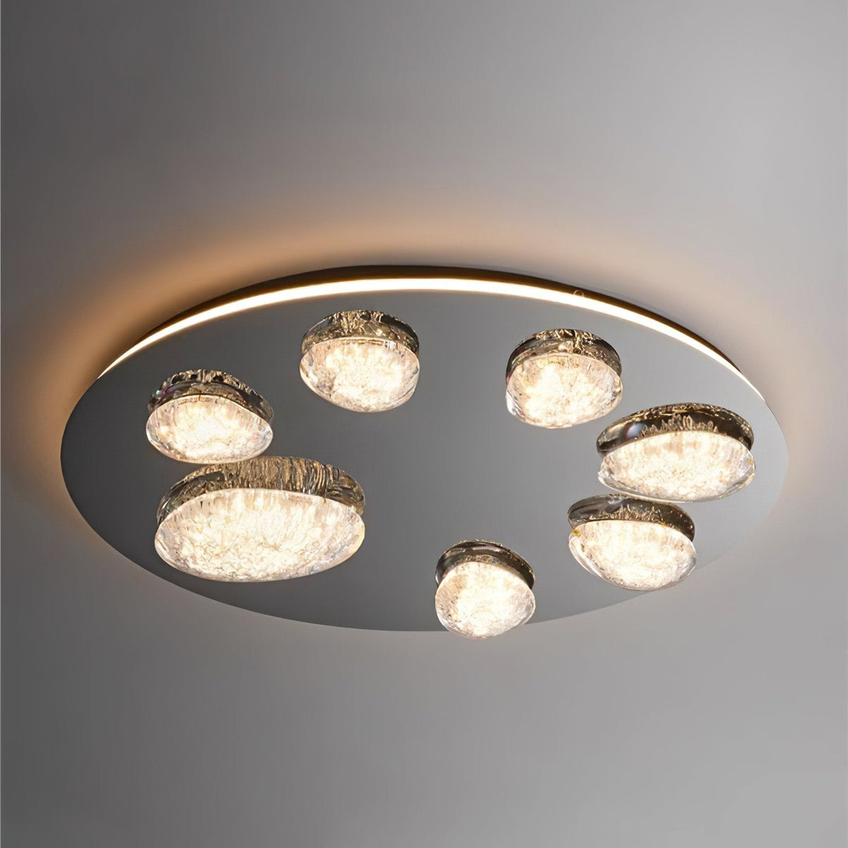 Modern LED Ceiling Light Luxury Acrylic Metal Flush Mount for Living Room Bedroom