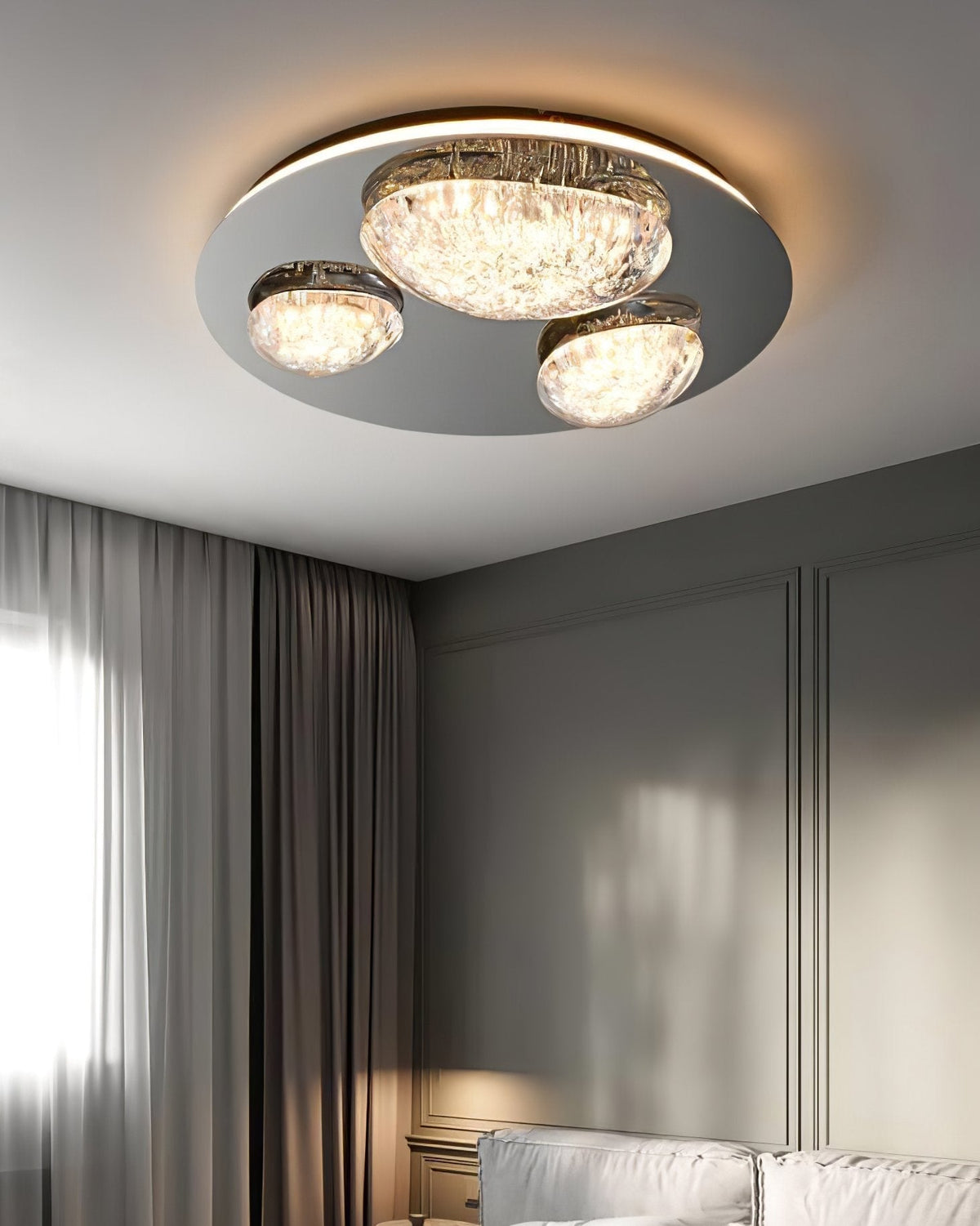 Modern LED Ceiling Light Luxury Acrylic Metal Flush Mount for Living Room Bedroom