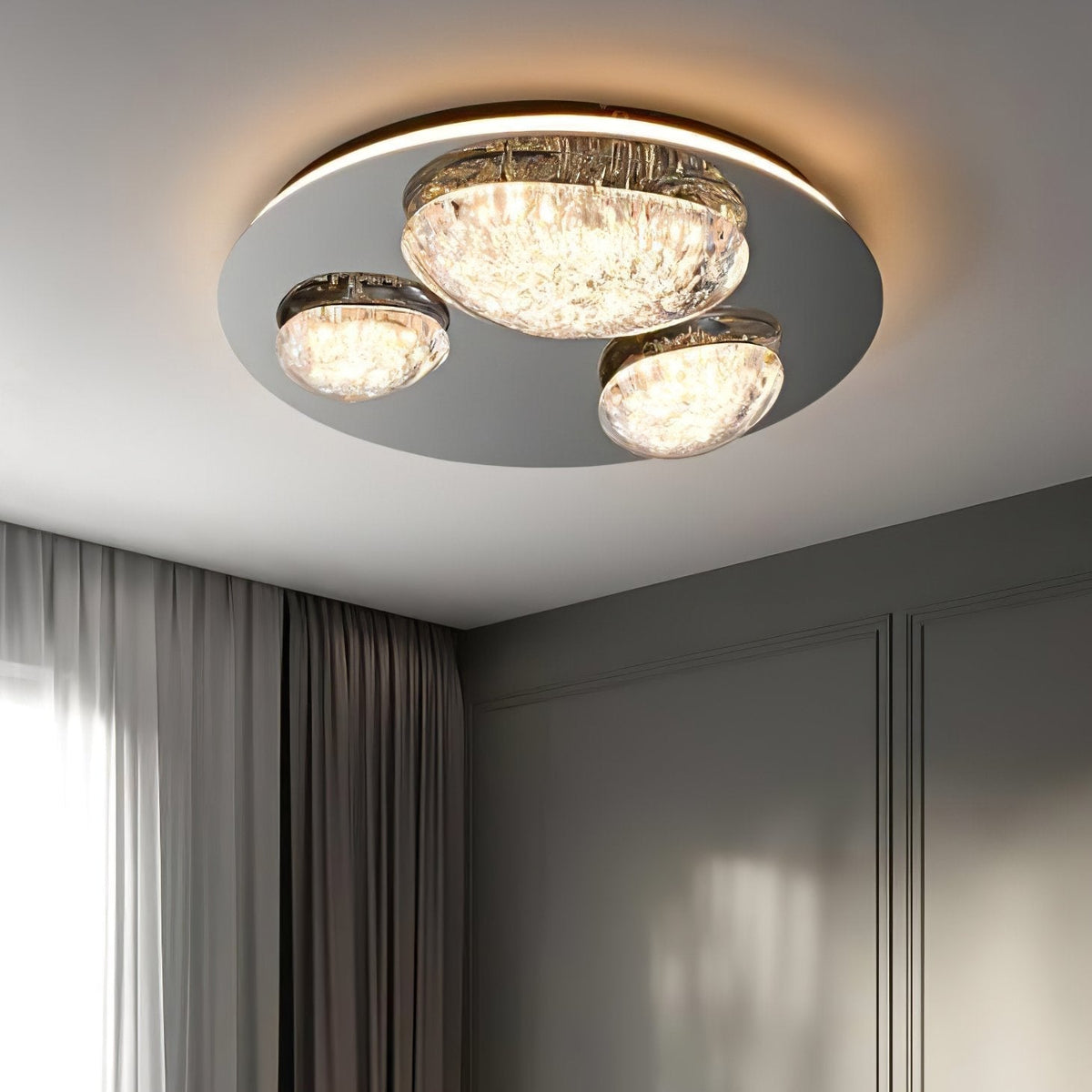 Modern LED Ceiling Light Luxury Acrylic Metal Flush Mount for Living Room Bedroom