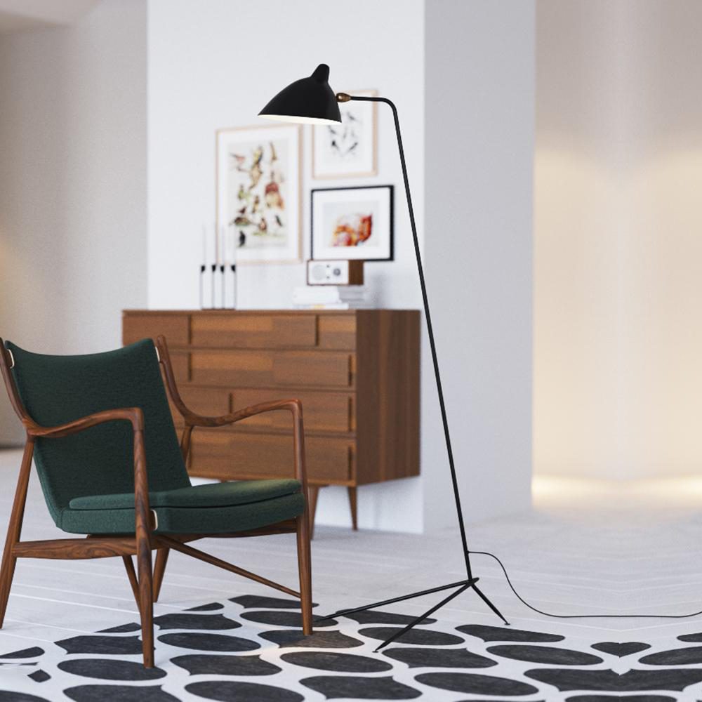 Modern Three-Arm Floor Lamp Adjustable Reading Light for Living Room, Bedroom, Office