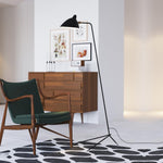 Modern Three-Arm Floor Lamp Adjustable Reading Light for Living Room, Bedroom, Office