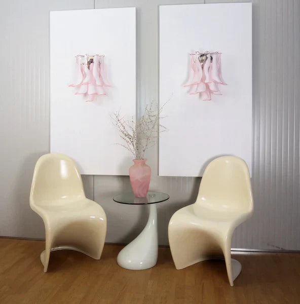 Vintage Murano Pink Wall Lights