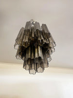 Fantastic Smoked Murano Glass Tube Chandelier