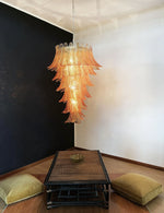 Murano Amber Felch Spiral Chandelier