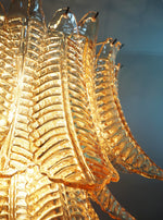 Murano Amber Ferns Glass Chandelier