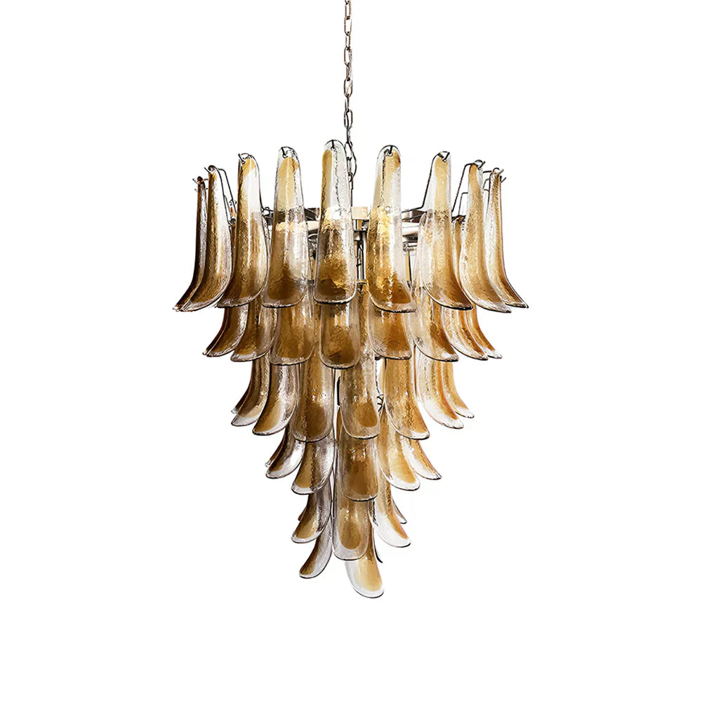 Murano Amber Glass Petals Chandelier 1