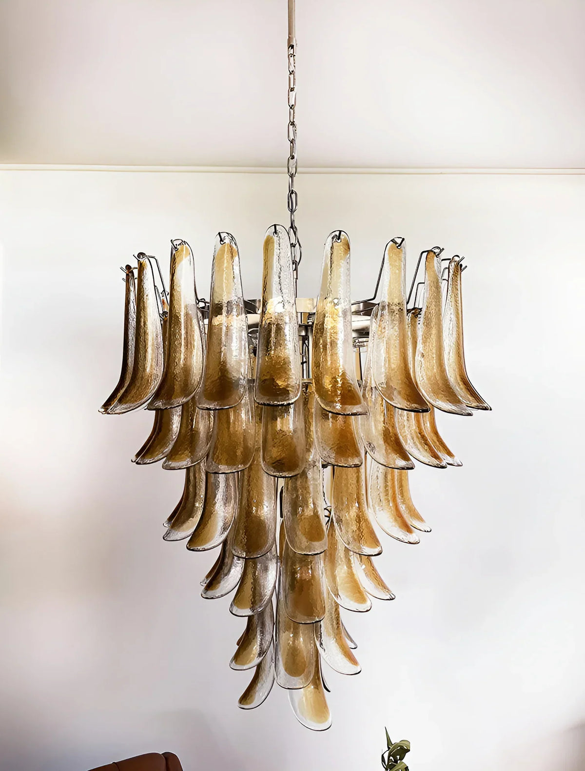 Murano Amber Glass Petals Chandelier 1