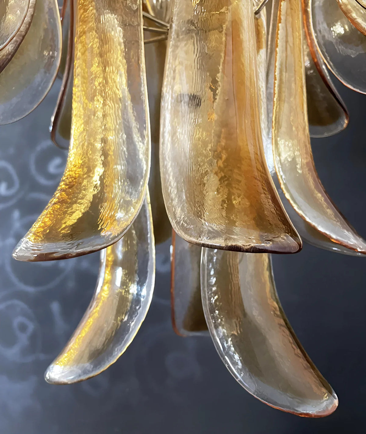 Murano Amber Glass Petals Chandelier 1