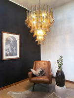 Murano Amber Glass Petals Chandelier 1